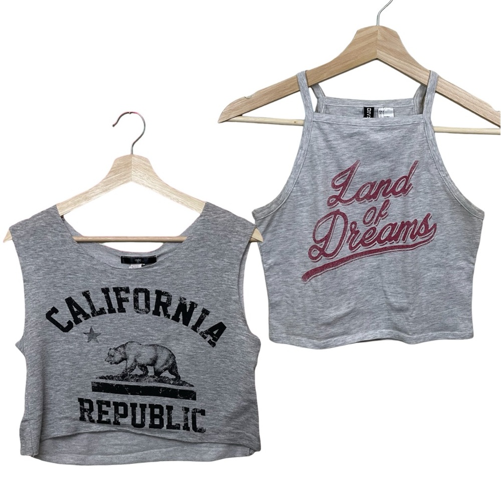 Bundle of Two Light Heather Grey Tank Tops Size S